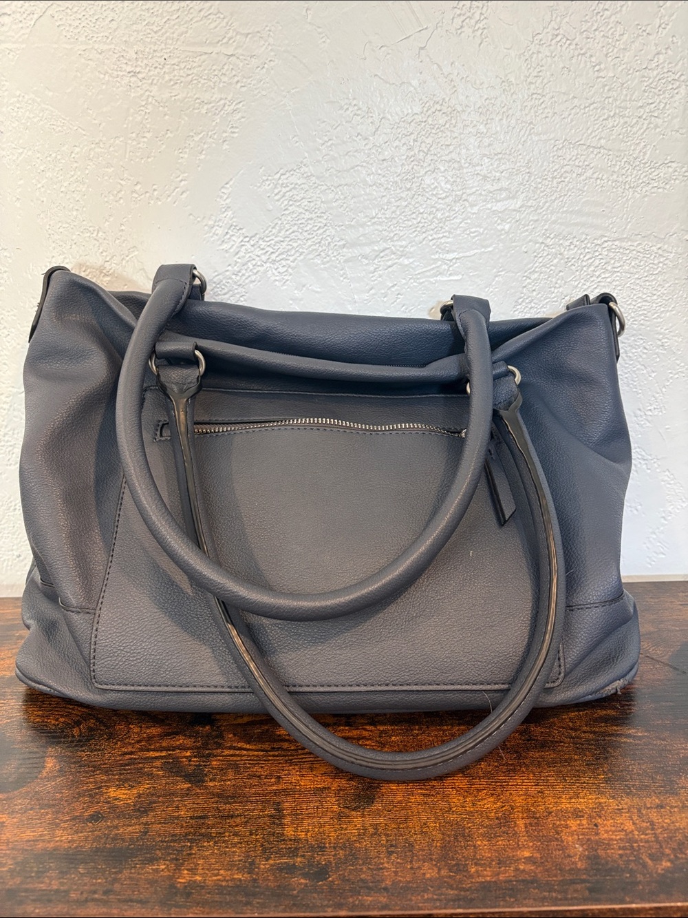 Style & Co. Slate Blue Pebble Leather Tote